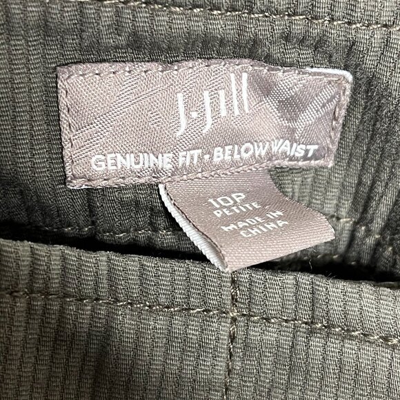 J Jill Petite 10P Olive Green Cropped Wide Leg Cotton Chino Pants - Picture 7 of 12